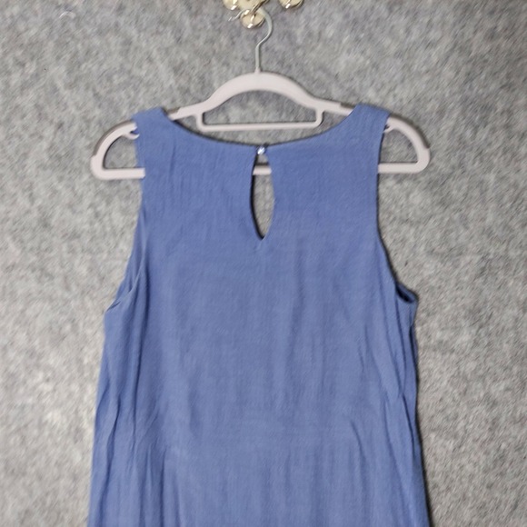 Luxology Dress 8 Crepe Ruffle Floral Embroidered Keyhole Casual Boho Cottage - Picture 7 of 11